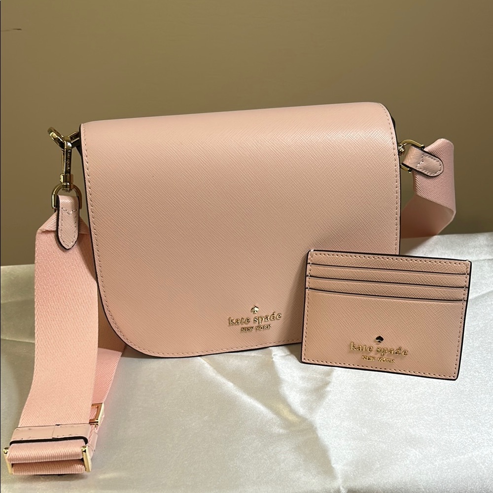 Kate Spade Blush Crossbody Bag with Cardholder